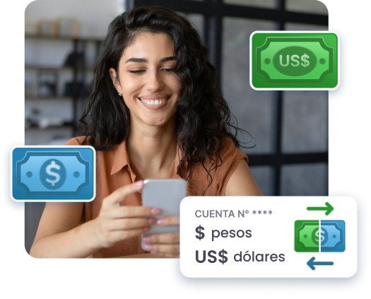 Hombre señalando su teléfono con la aplicación de Midinero